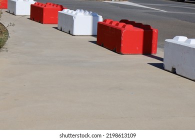 Pornichet, France - 08 24 2022 : Concrete Blocks In The Shape Of A Lego Game, Town Of Pornichet, Loire Atlantique Department, France