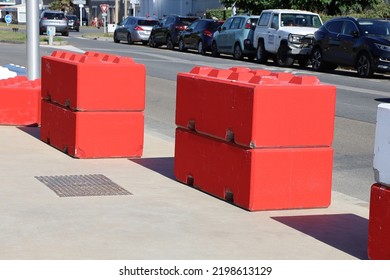 Pornichet, France - 08 24 2022 : Concrete Blocks In The Shape Of A Lego Game, Town Of Pornichet, Loire Atlantique Department, France