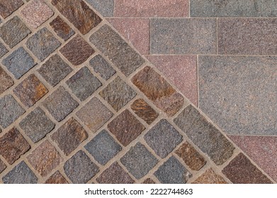 Porphyry floor texture. Architectural detail, closeup. Trentino porphyry detail useful as a background. Trentino Alto Adige, northern Italy - Shutterstock ID 2222744863