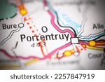 Porrentruy on a geographical map of Switzerland