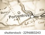 Porrentruy on a geographical map of Switzerland