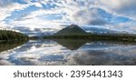 Port Alsworth, Alaska: Hardenburg Bay on Lake Clark in Lake Clark National Park and Preserve. Tanalian Mountain, mirror reflection, Lake Clark Air, The Farm Lodge. 