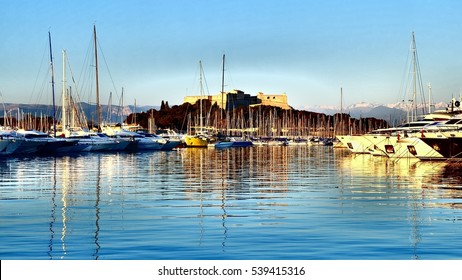 Port In Antibes, France.