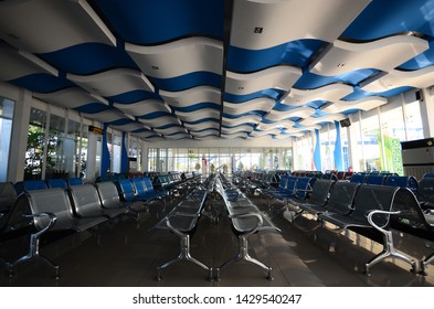 Port Of Belawan, Medan North Sumatera - June 10,2019 : PASSENGER WAITING ROOM IN BELAWAN HARBOR SEA TERMINAL, MEDAN