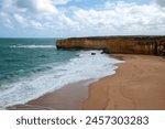 Port Campbell Australia, view along beach to headland