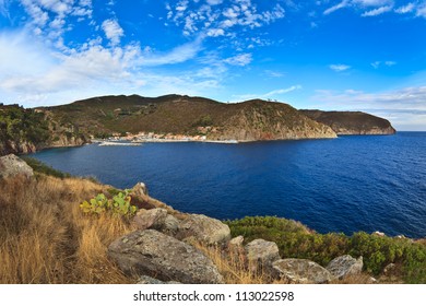 Port Of Capraia Island, Tuscan Archipelago, Italy.