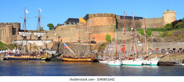 Port And Castle Of Brest, Brittany, France