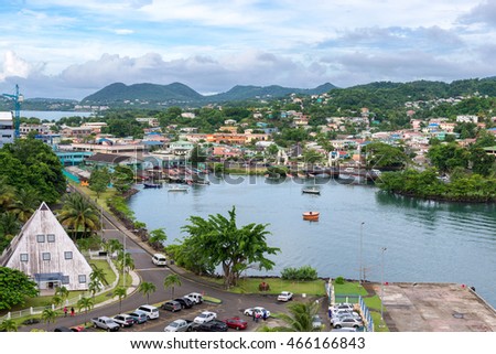 port city Castries, St.Lucia, Caribbean
