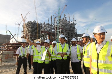 Port Dickson, Malaysia - January 10 2019, President Of The United Malays National Organisation(UMNO), Mohamad Hasan (four From Right) Visited The 2x 1000 MW Coal-fired Power Station Project At Mukim.