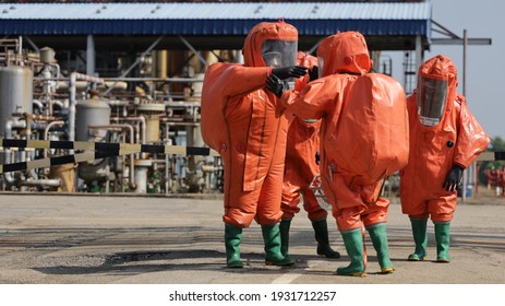 Port Dickson, Malaysia, March 2, 2021- The Hazmat Special Team Of The Fire And Rescue Department Of Malaysia, Conducted Hazmat Training At The Oil Treatment Center, Port Dickson.