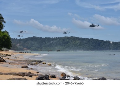 PORT DICKSON, NEGERI SEMBILAN - 22 SEPTEMBER 2021: ATM Day Show In Conjunction With The 88th Malaysian Armed Forces Celebration In Port Dickson, Malaysia.