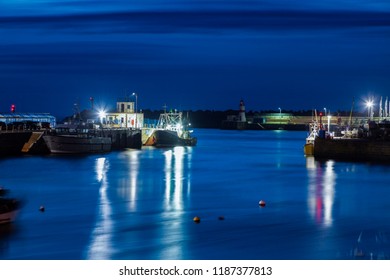 Port Of Douglas And The Lighthouse. Douglas, Isle Of Man.