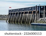 Port of Edmonds marina in Washington, USA. Pacific Ocean.