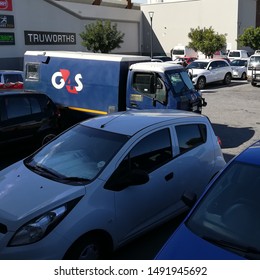 Port Elizabeth, South Africa - August 30, 2019: A Cash In Transit Vehicle In A Parking Lot. 