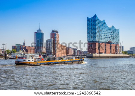 Similar – Image, Stock Photo Panorama of the Hamburg skyline in the morning