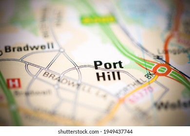 Port Hill On A Geographical Map Of UK