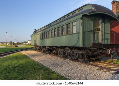 Port Huron, Michigan, USA - September 9, 2018: Exterior Of The Thomas Edison Depot Museum. The Museum Features A Restored Historic Luxury Train Car And Is Dedicated To Thomas Edison And His Life As A 