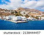 The Port of Ios at the head of Ormos harbor, Ios island, Cyclades in Greece