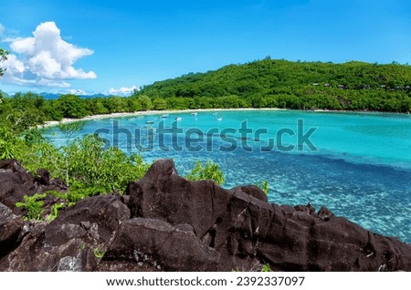 Port Launay Marine Park, Island Mahé, Republic of Seychelles, Africa. 
Port Launay Marine Park is located in the west of Island Mahe.