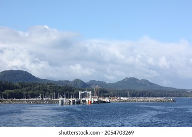 Port McNeill, BC  Canada - 15th September 2021: The Ferry Terminal In The Town