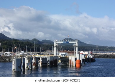 Port McNeill, BC  Canada - 15th September 2021: The Ferry Terminal In The Town