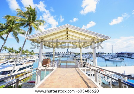 Port of Miami, taken from Bayside Marketplace, Miami, Florida, USA.