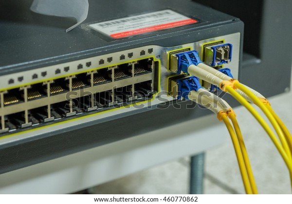 Port Module Fiber Optic Cable Connection Stock Photo (Edit Now) 460770862