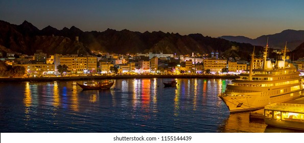 Port Of Muscat At Night