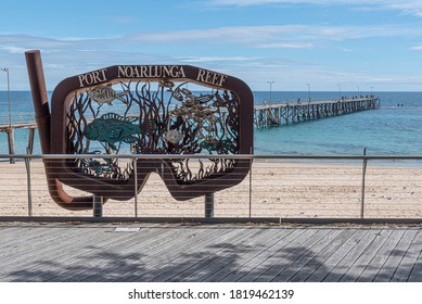 Port Noarlunga, South Australia / Australia - September 19, 2020: Port Noarlunga Reef Sculpture In Front Of The Jetty Used For Dive Access To Port Noarlunga Reef.