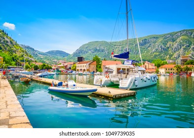 Port In Old Town Kotor, Montenegro.