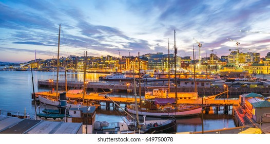 Port Of Oslo City In Norway.