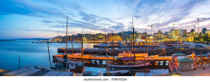 Port Of Oslo City In Norway.