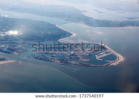 Port of Rotterdam (Europoort) - Maasvlakte harbor extension on land reclaimed from North Sea.