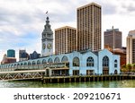 Port of San Francisco clock tower and the Ferry Building Marketplace, a very popular destination for foodies, tourists and locals.