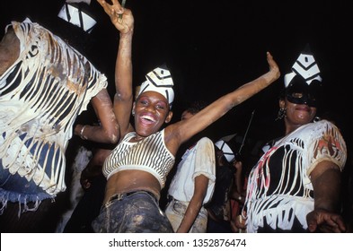 port of spain, trinidad & tobago, 1march 1992, carneval celebration