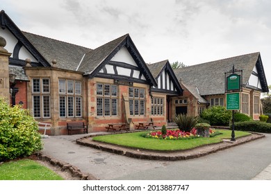 Port Sunlight, Wirral, UK - July 10 2021: Hulme Hall, conference and wedding venue on Bolton Road. Famous for four performances by The Beatles in 1962.