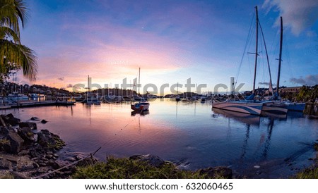 port at sunset