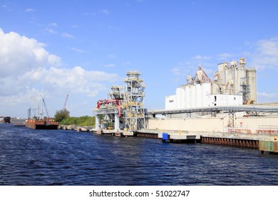 The Port Of Tampa Florida On A Cloudy Day