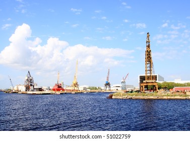 The Port Of Tampa Florida On A Cloudy Day