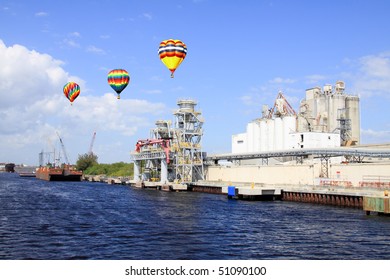 The Port Of Tampa Florida On A Cloudy Day