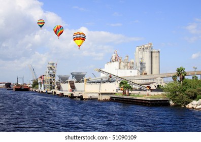 The Port Of Tampa Florida On A Cloudy Day