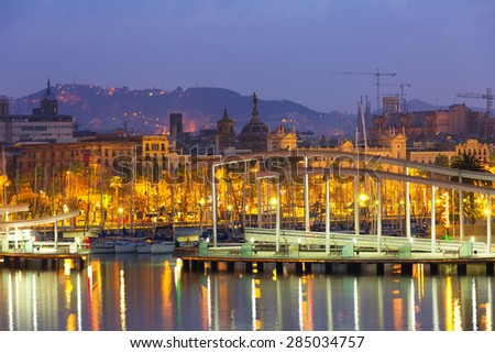 Port Vell at Barcelona in morning. Catalonia, Spain