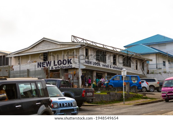 Port\
Vila,Vanuatu-July 18,2017: General store for local trading and\
retail sales in the old business area of\
Vanuatu