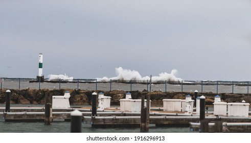 Port Washington Wisconsin Before A Snow Storm