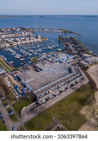  Port in Zeewolde, view from above. - Shutterstock ID 1063397864