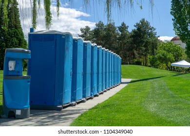 Porta Poties Lined up for an Event