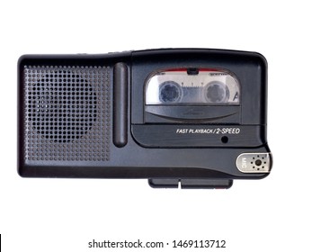 portable analog voice recorder isolated on white background