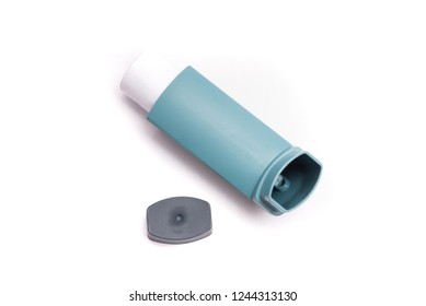 Portable Asthma Inhaler Device On White Stock Photo 1244313130 ...