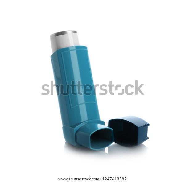 Portable Asthma Inhaler Device On White Stock Photo (Edit Now) 1247613382