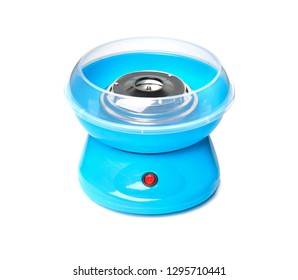 Portable candy cotton machine on white background
